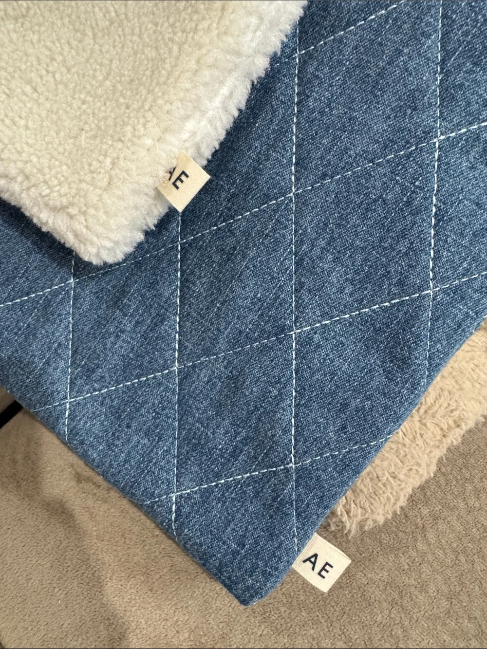 American Eagle Outfitters Quilted Denim Laptop Sleeve - Blue